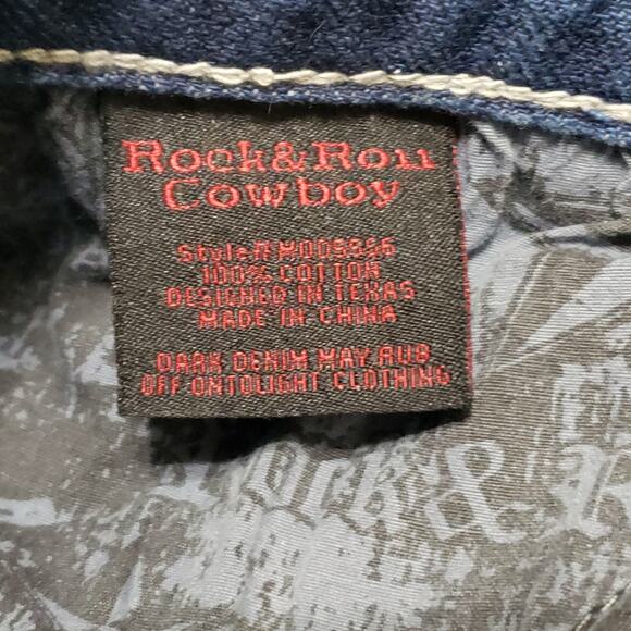 Rock & Roll Cowboy Mens Jeans Double Barrel Relaxed Bootcut Heavy Stitch 38x32 - Picture 5 of 12